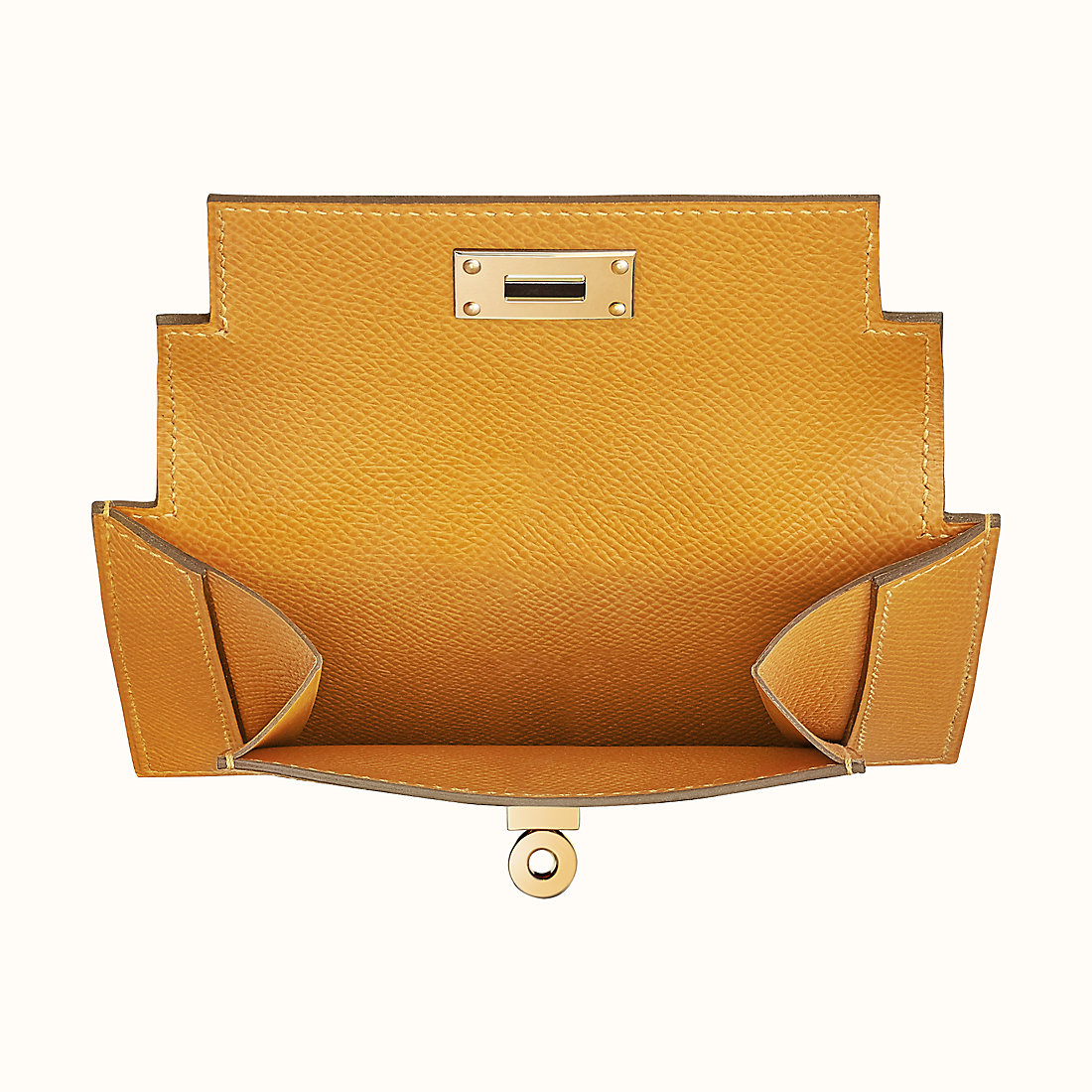 香港東區筲箕灣 鲗魚湧 Hermes Kelly Pocket 短錢包 9D Amber 琥珀黃