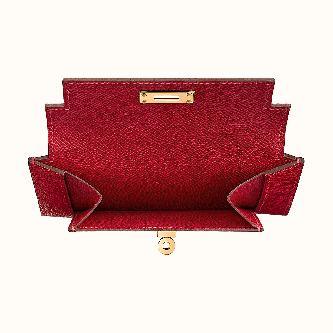 Hong Kong Hermes Kelly pocket compact wallet CCQ5 Rose casaque