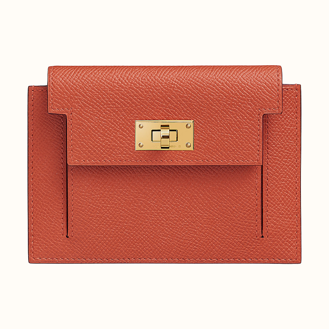 大嶼山區大澳 Hong Kong Hermes Kelly pocket compact wallet CCR1 红土色