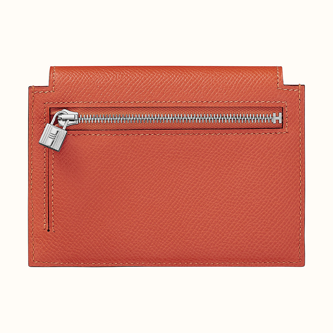 Hong Kong Hermes Kelly pocket compact wallet 短錢包 R1 紅土色