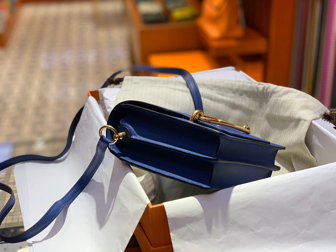 Hermes Roulis mini Evercolor CK7E Bleu Brighton 明藍色