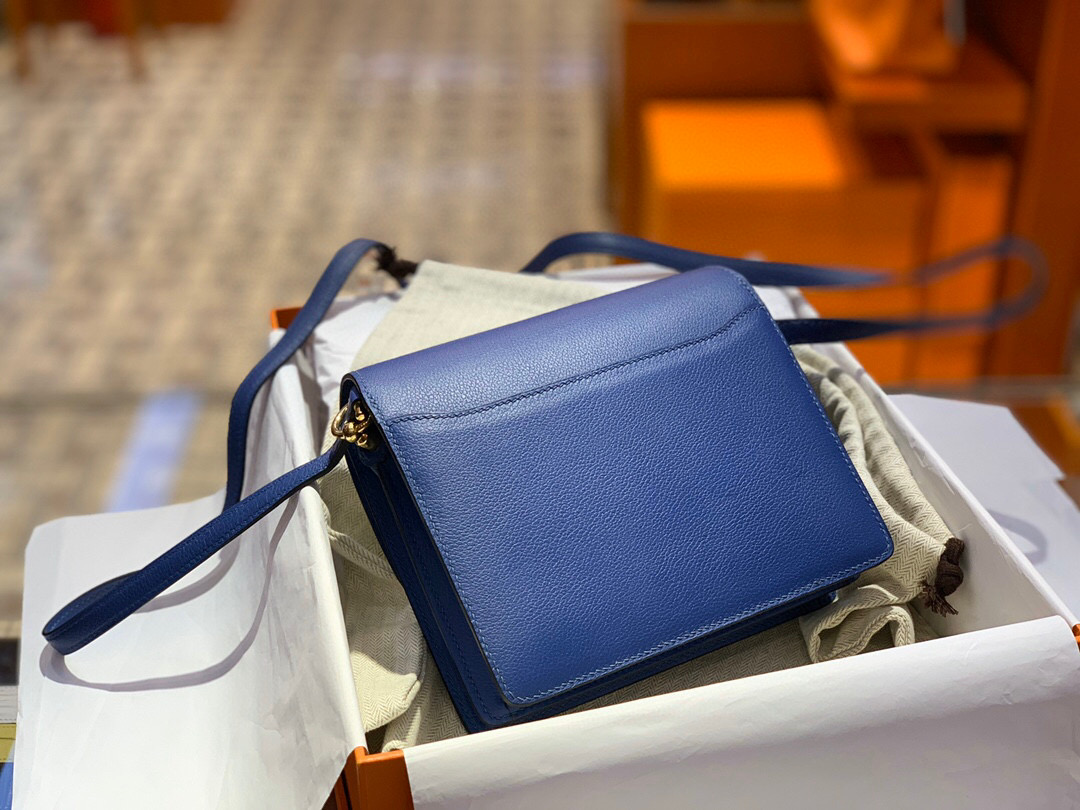 Hermes Roulis mini Evercolor CK7E Bleu Brighton 明藍色