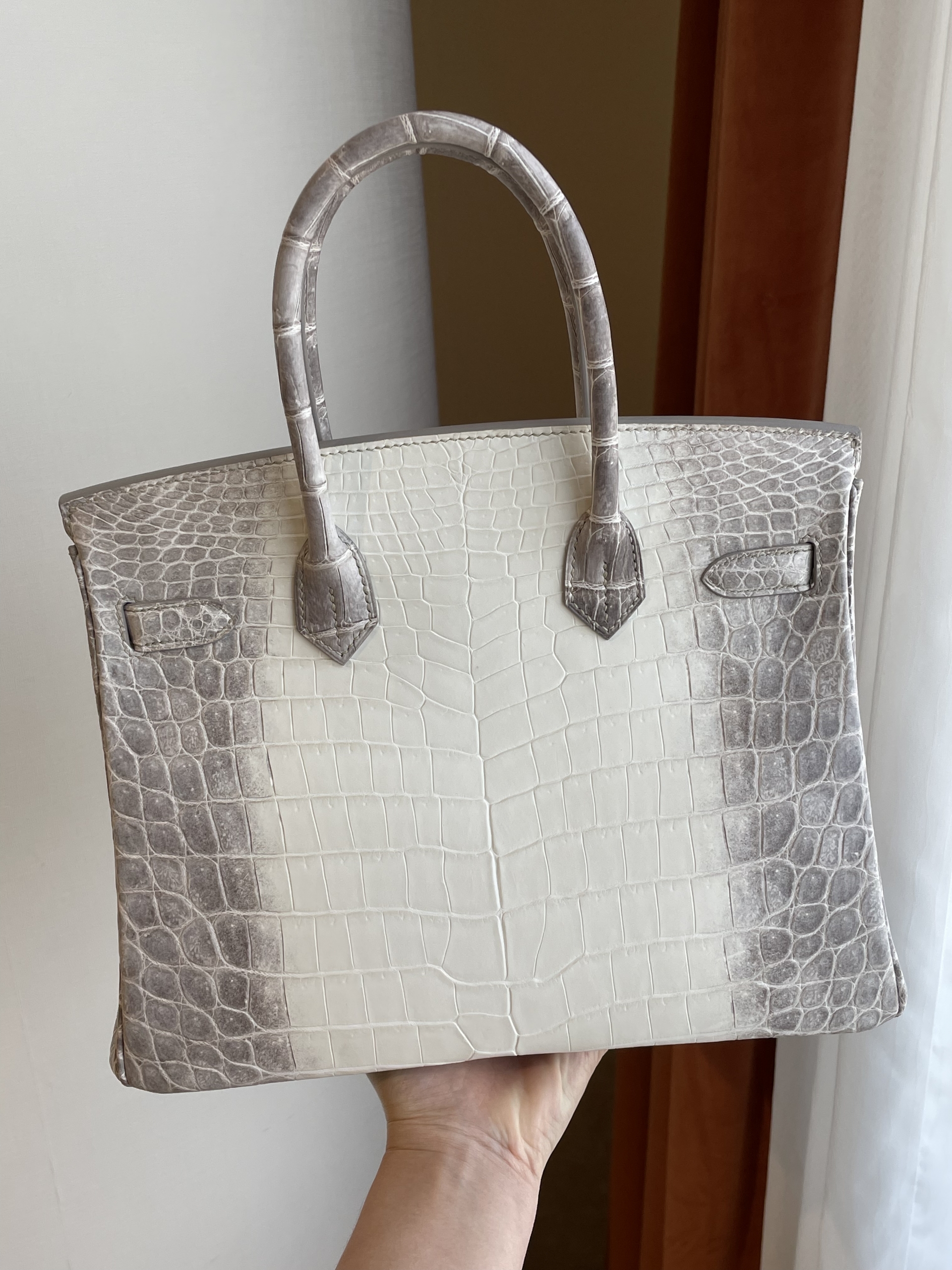 愛馬仕喜馬拉雅鉑金包 Hermes Birkin 30cm 01 BLANC Himalayan Niloticus Crocodile