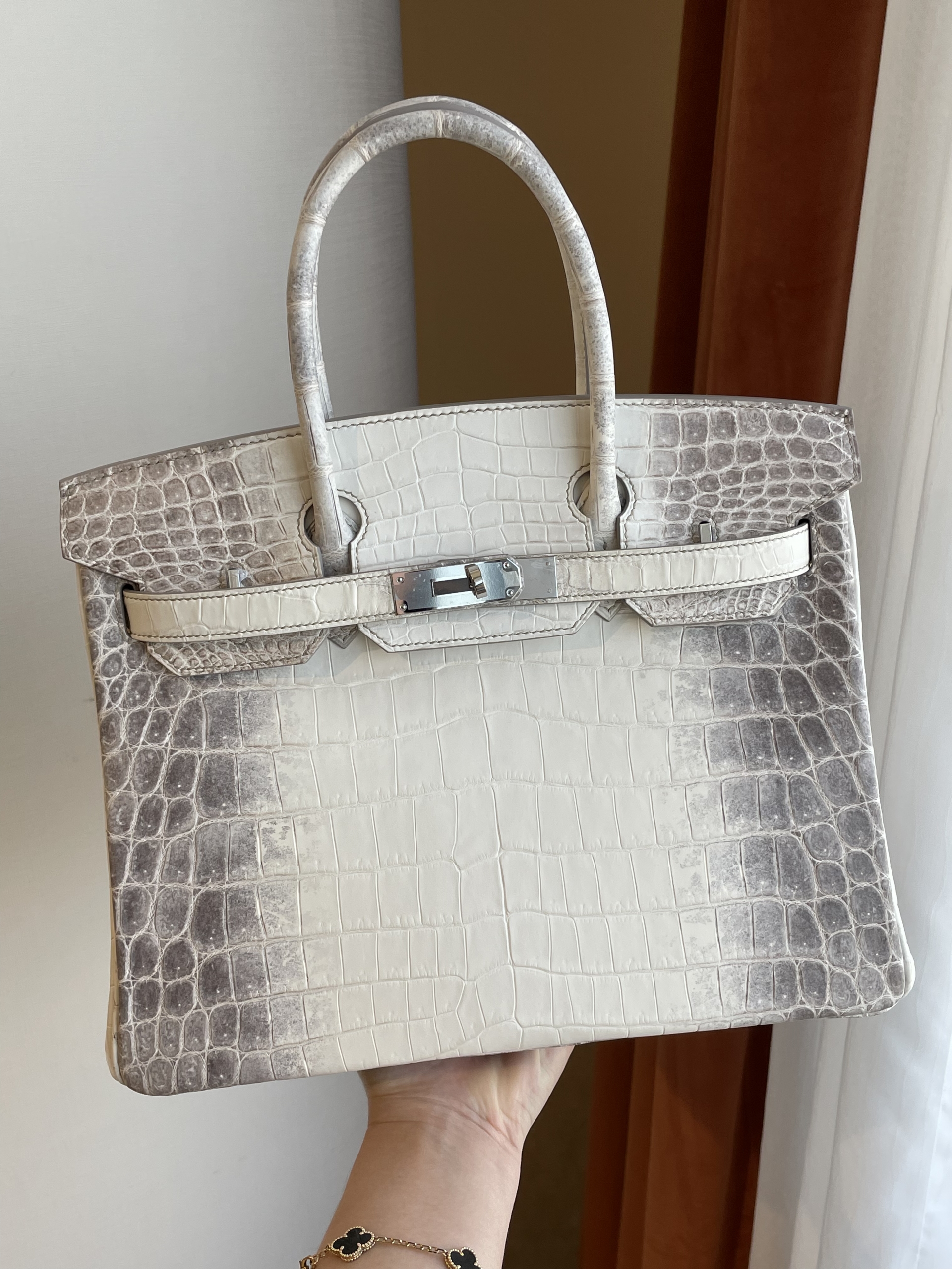 愛馬仕喜馬拉雅鉑金包 Hermes Birkin 30cm 01 BLANC Himalayan Niloticus Crocodile