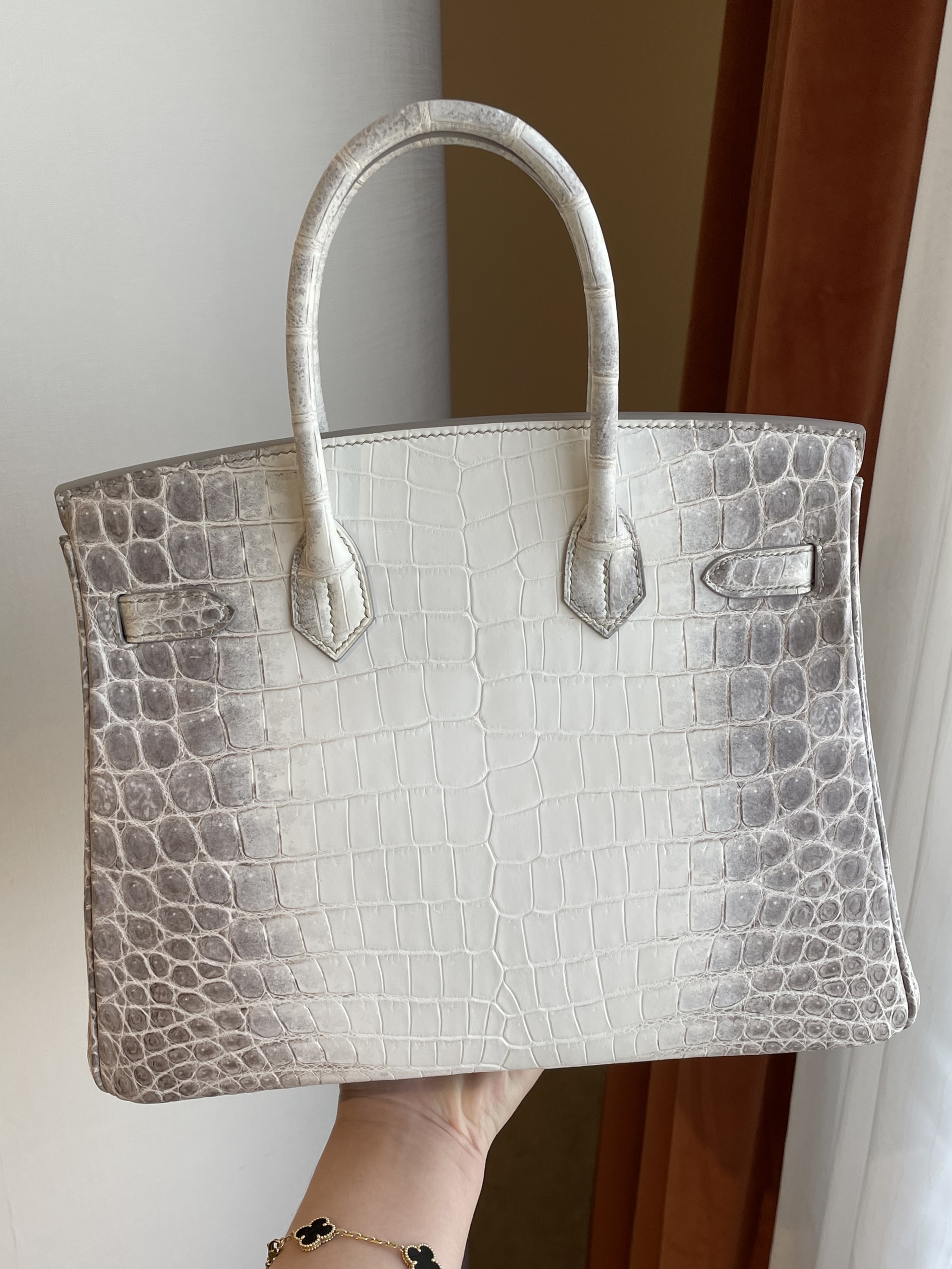 愛馬仕喜馬拉雅鉑金包 Hermes Birkin 30cm 01 BLANC Himalayan Niloticus Crocodile