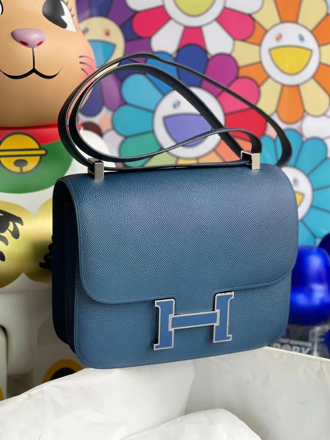 Hermes Constance 24cm Epsom S4 Deep Blue 深邃藍 琺瑯扣 Enamel 客定出貨