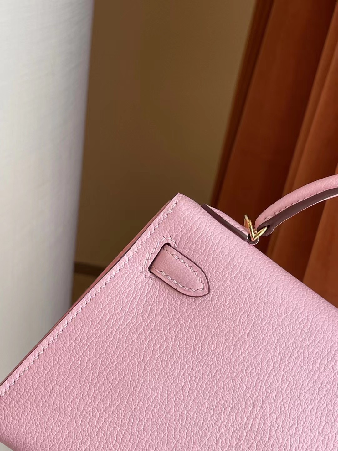 臺灣桃園縣 愛馬仕迷你凱莉二代 Hermes Kelly mini II 2代 3Q Rose Sakura 新櫻花粉 山羊皮