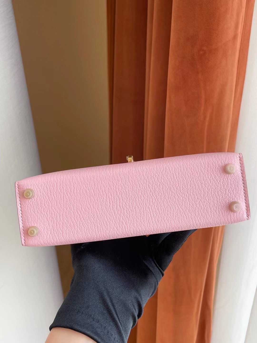 臺灣桃園縣 愛馬仕迷你凱莉二代 Hermes Kelly mini II 2代 3Q Rose Sakura 新櫻花粉 山羊皮