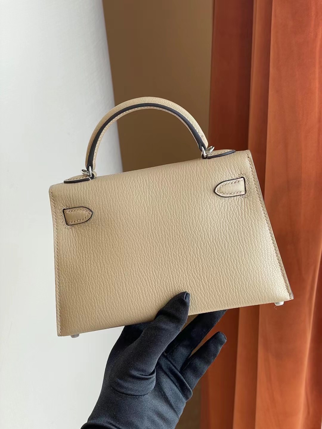 臺灣新竹市 Hermes Kelly mini II 2代 S2 Trench 風衣灰 Chevre Mysore 山羊皮金扣