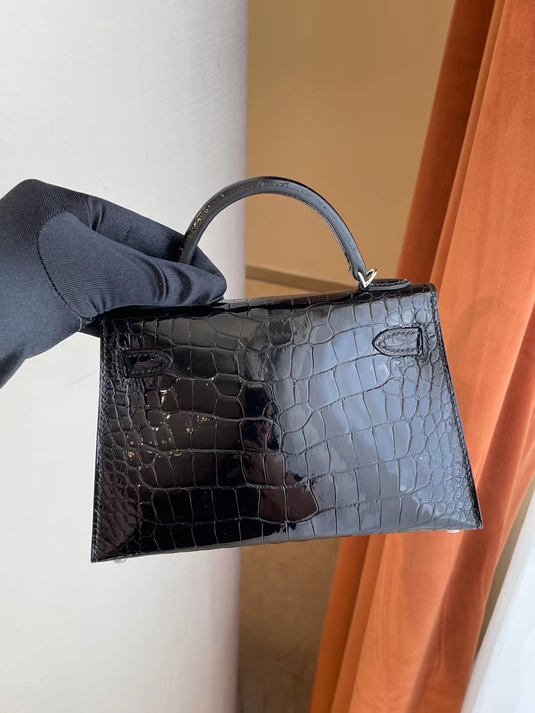 臺灣桃園市平鎮區 愛馬仕迷你凱莉二代 Hermes Kelly mini II CC89 Noir 黑色 亮面美洲鱷魚