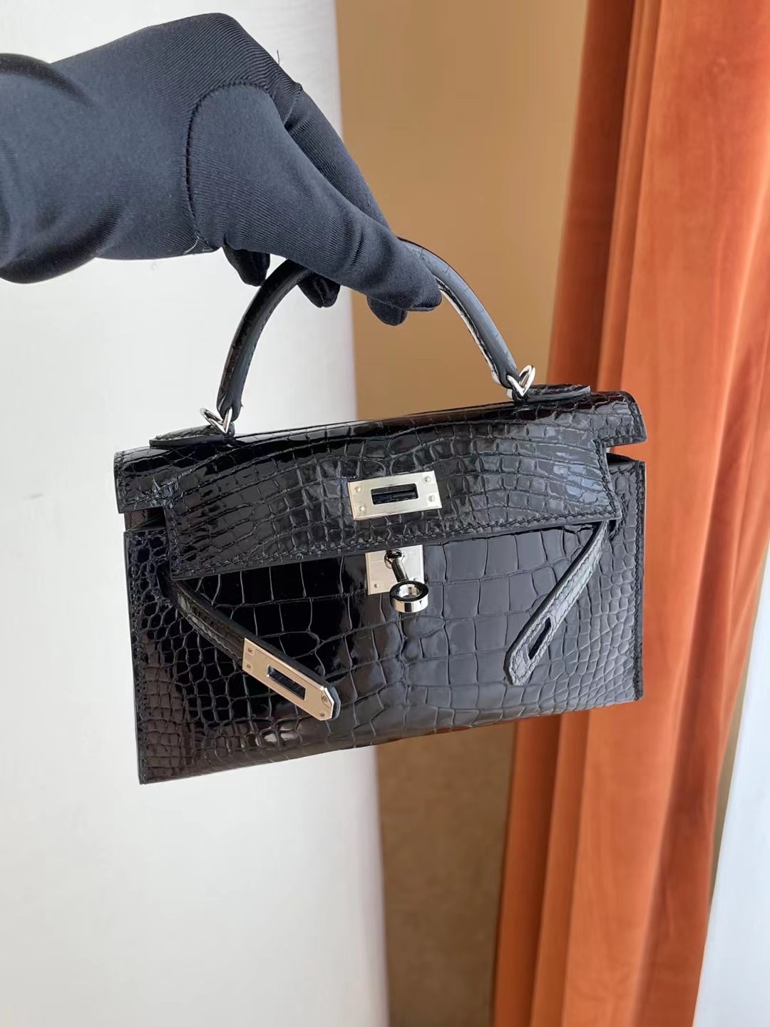 臺灣桃園市平鎮區 愛馬仕迷你凱莉二代 Hermes Kelly mini II CC89 Noir 黑色 亮面美洲鱷魚