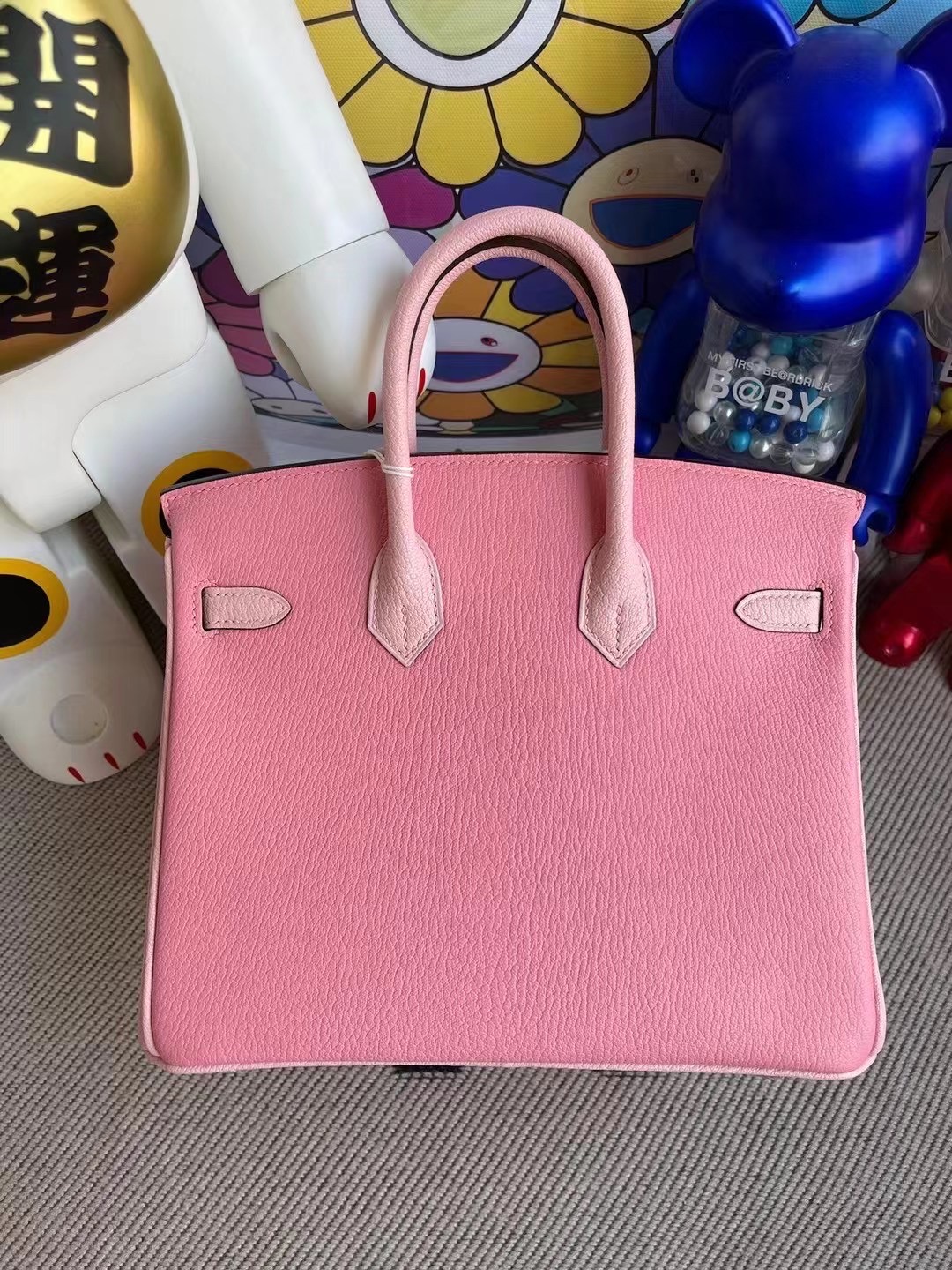 Hermes Birkin 25cm HSS 山羊皮 1Q Rose Confetti 奶昔粉 3Q Rose Sakura 新櫻花粉 金扣