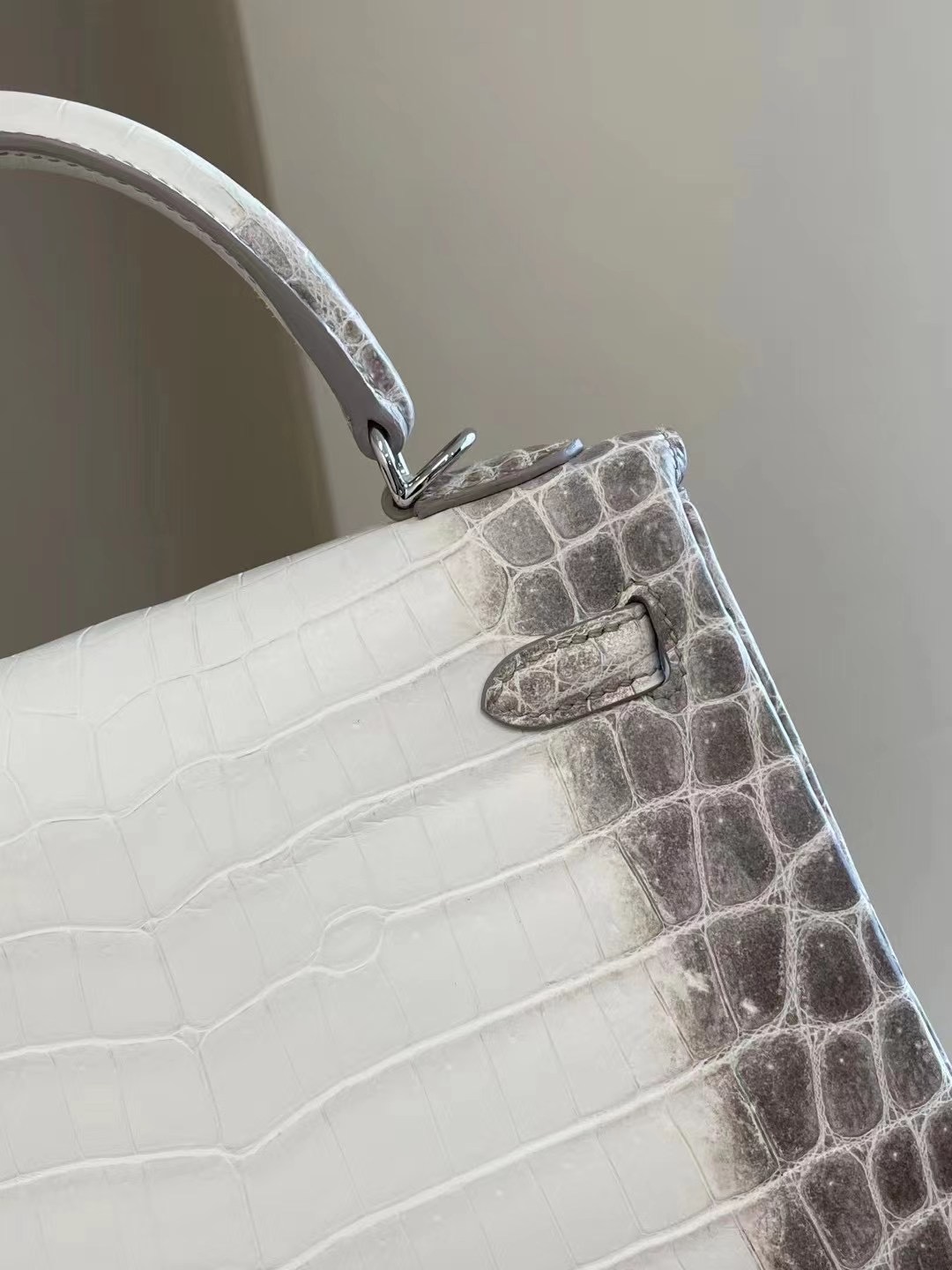 愛馬仕喜馬拉雅凱莉包 Hermes Kelly 25cm CK01 BLANC Niloticus Crocodile Himalayan