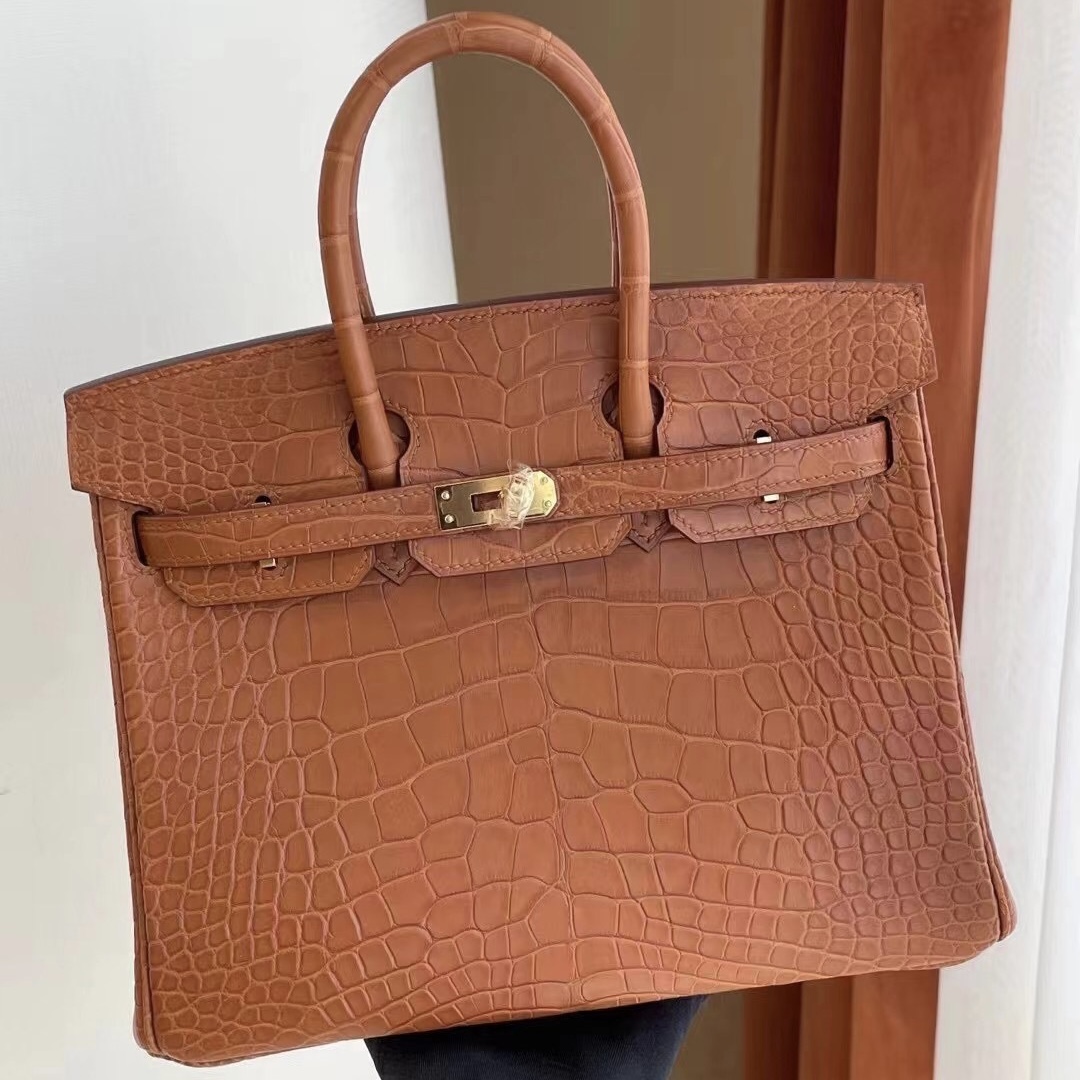 臺灣臺北市愛馬仕鉑金包 Hermes Birkin 25cm 美洲鱷魚 37 Gold 金棕色 金扣