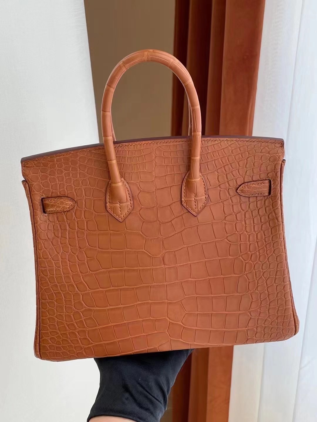 臺灣臺北市愛馬仕鉑金包 Hermes Birkin 25cm 美洲鱷魚 37 Gold 金棕色 金扣