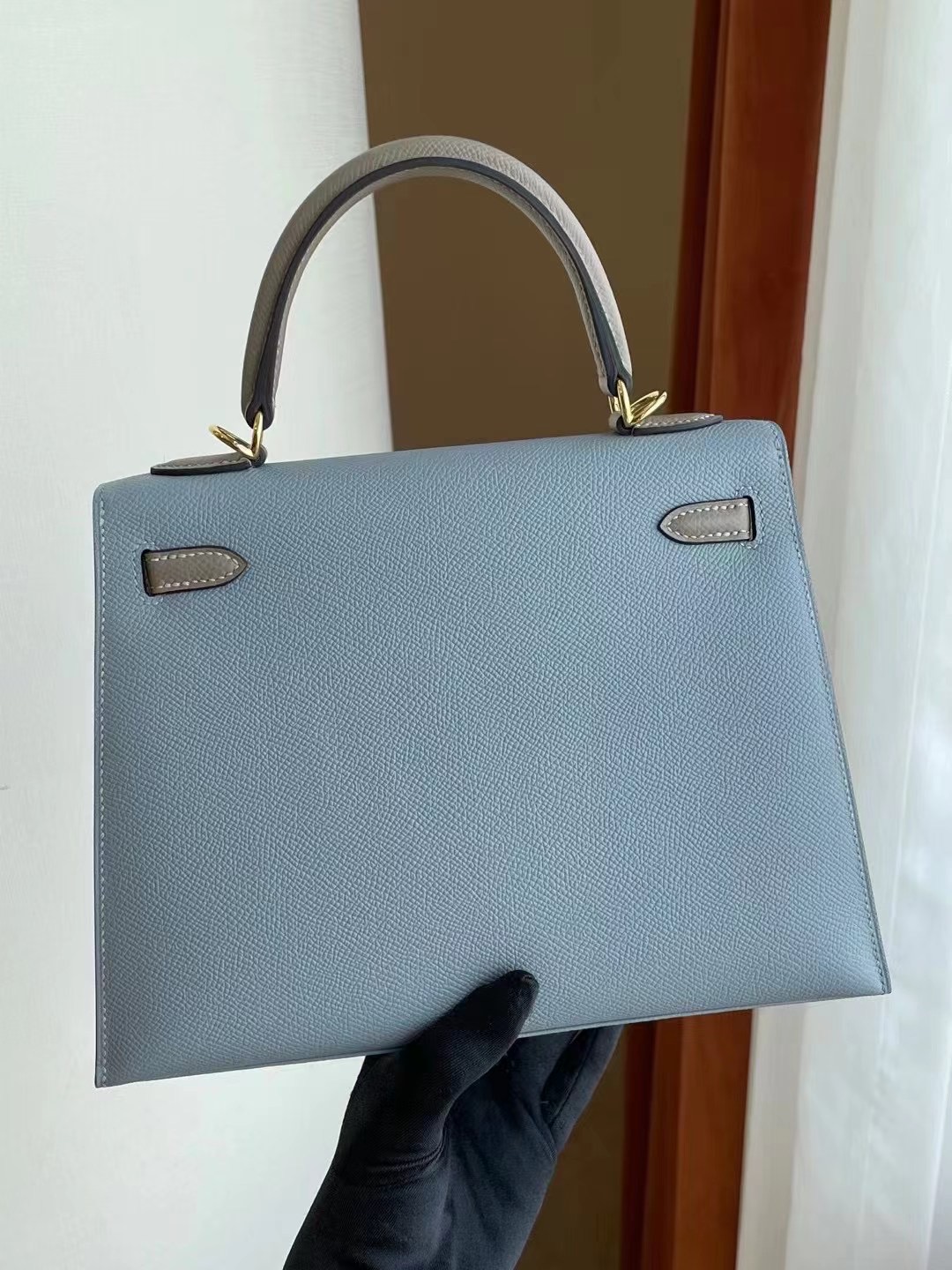 Hermes Birkin 25 Bag j7 Blue Lin Clemence