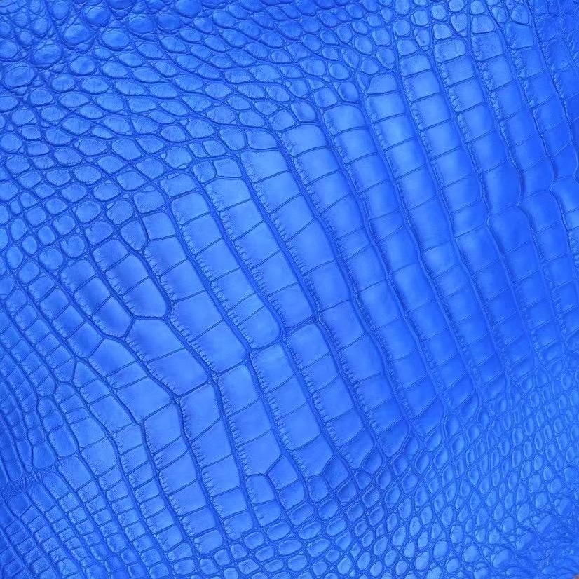 愛馬仕皮革有幾種材質 Hermes 7Q Blue Mykonos 希臘藍 霧面美洲鱷魚