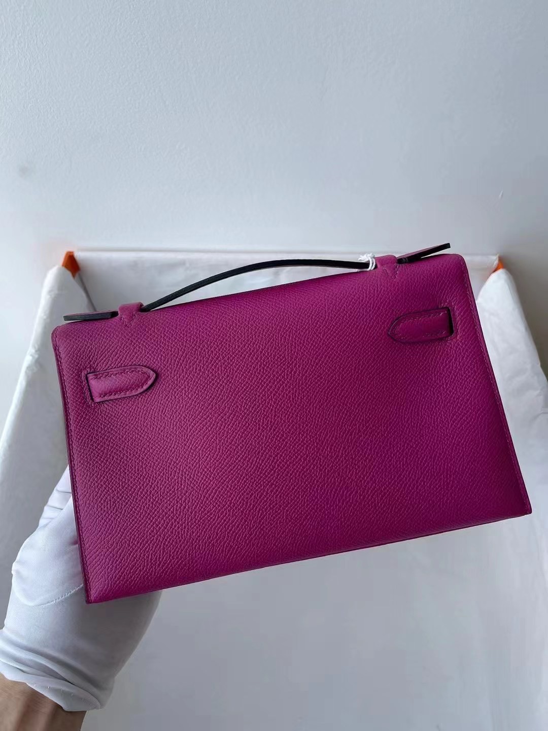 Hermes MiniKelly Pochette R2 Blue agate L3 Rose Purple K4 Rose Dete