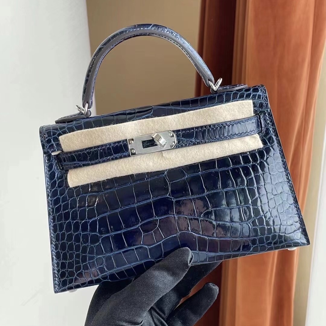 臺灣臺北市士林區 愛馬仕迷你凱莉二代價格 Hermes Kelly Mini II 2代 銀扣 美洲鱷魚