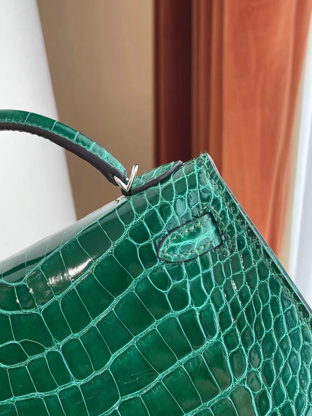 臺灣臺中市中區 愛馬仕迷你凱莉二代 Hermes Kelly Mini II 2代 銀扣 亮面美洲鱷魚