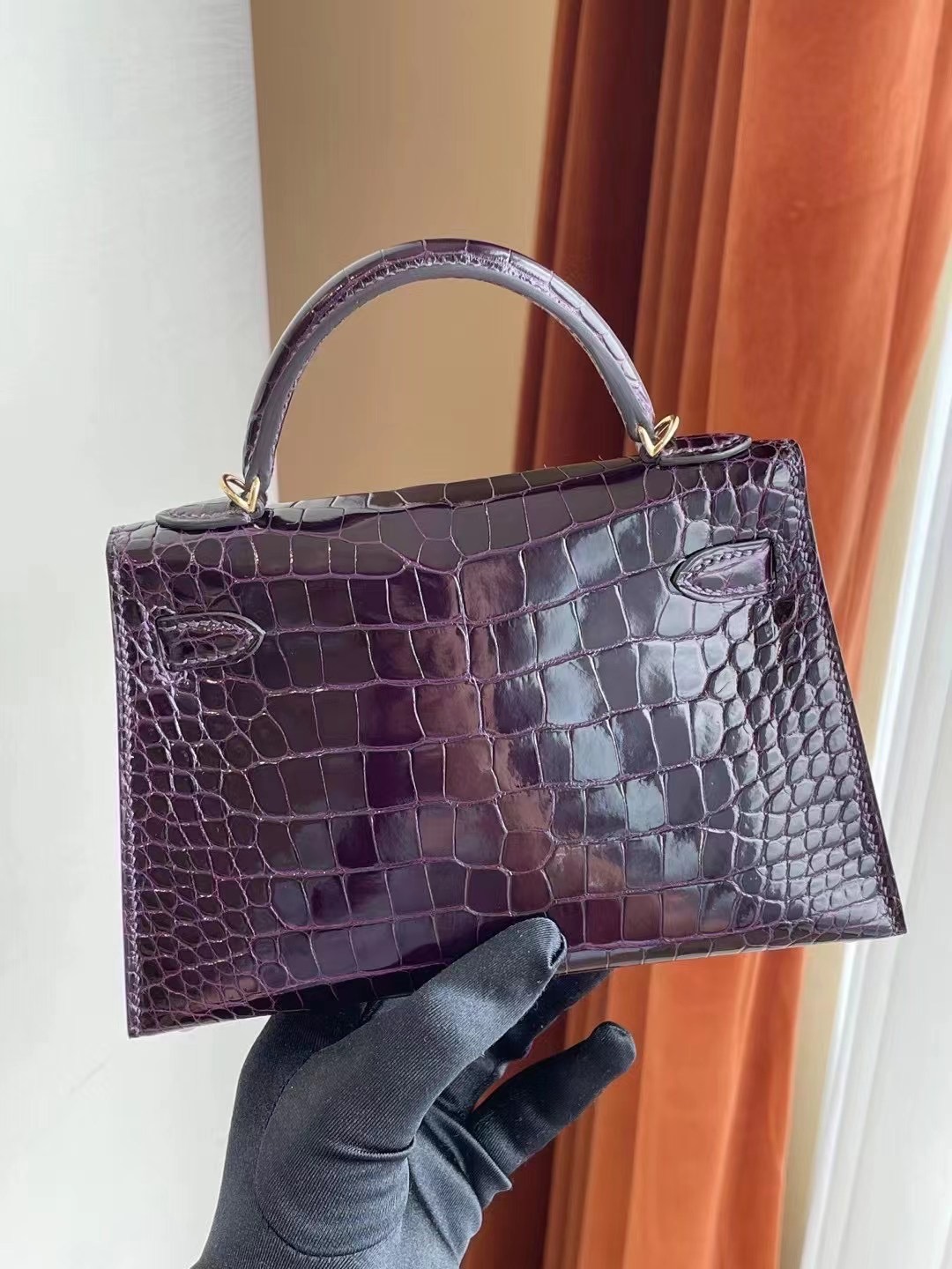 愛馬仕迷你凱莉二代多少錢 Hermes Kelly Mini II 2代 銀扣 亮面方塊 美洲鱷魚