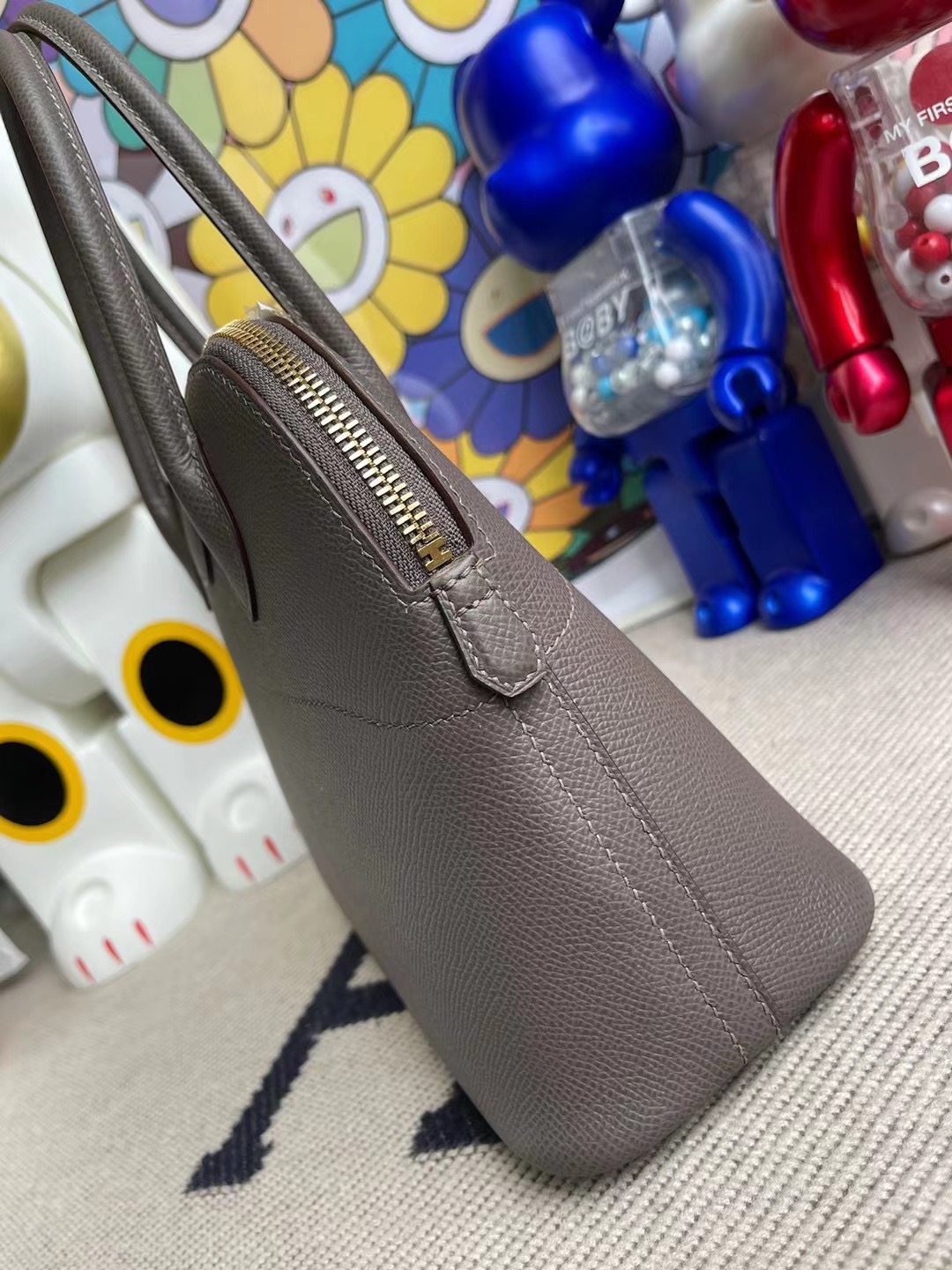 愛馬仕保齡球包價格 Hermes Bolide 27cm Epsom 8F 錫器灰 Etain 金扣