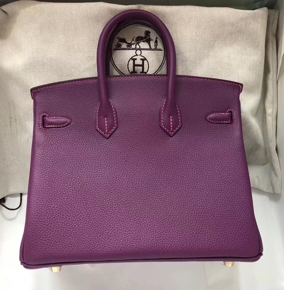 Hermes Birkin 25 Togo P9 Anemone 海葵紫內拼 8W Rose Azalée 新唇膏粉