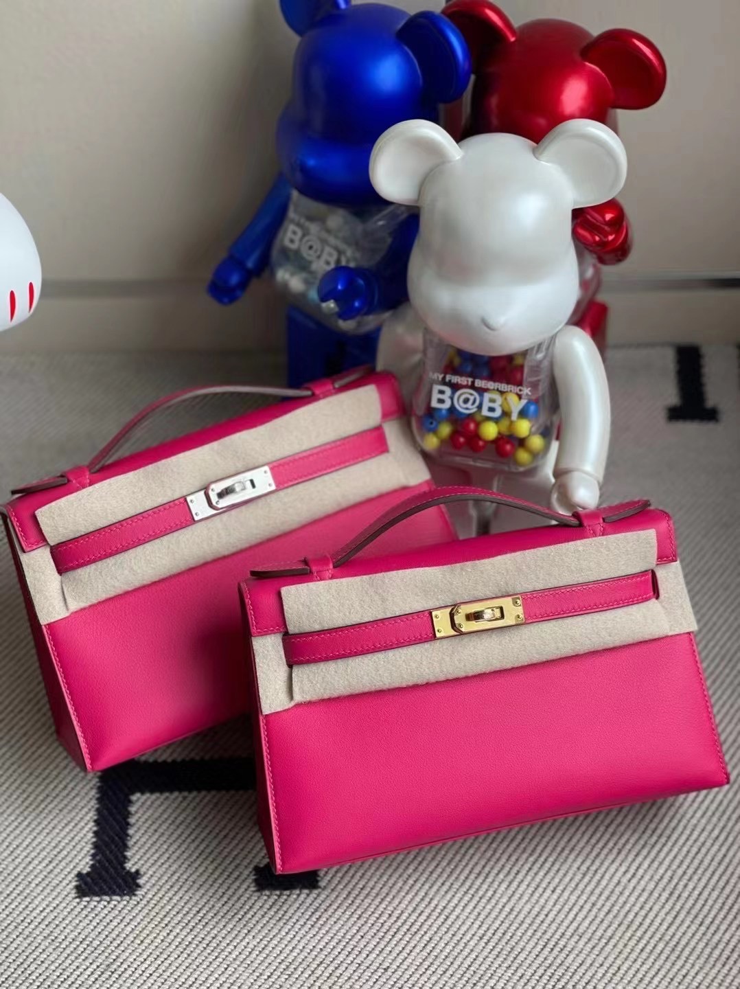 Hermes MiniKelly Pochette 22 Swift 0D Rose Mexico 墨西哥粉 金扣