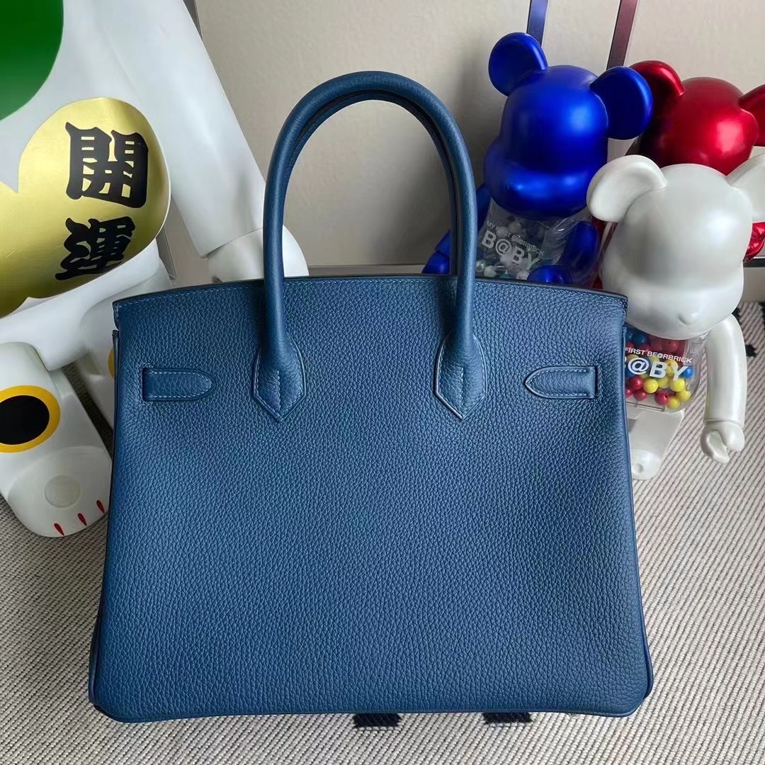 愛馬仕鉑金包價格 Hermes Birkin 30 Togo S4 Deep Blue 深邃藍 玫瑰金扣