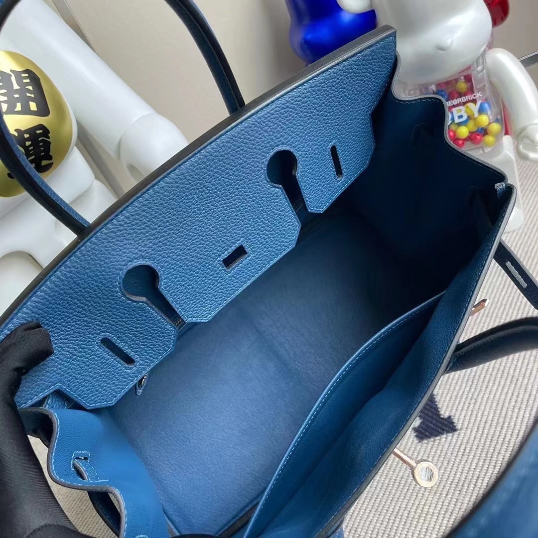 愛馬仕鉑金包價格 Hermes Birkin 30 Togo S4 Deep Blue 深邃藍 玫瑰金扣