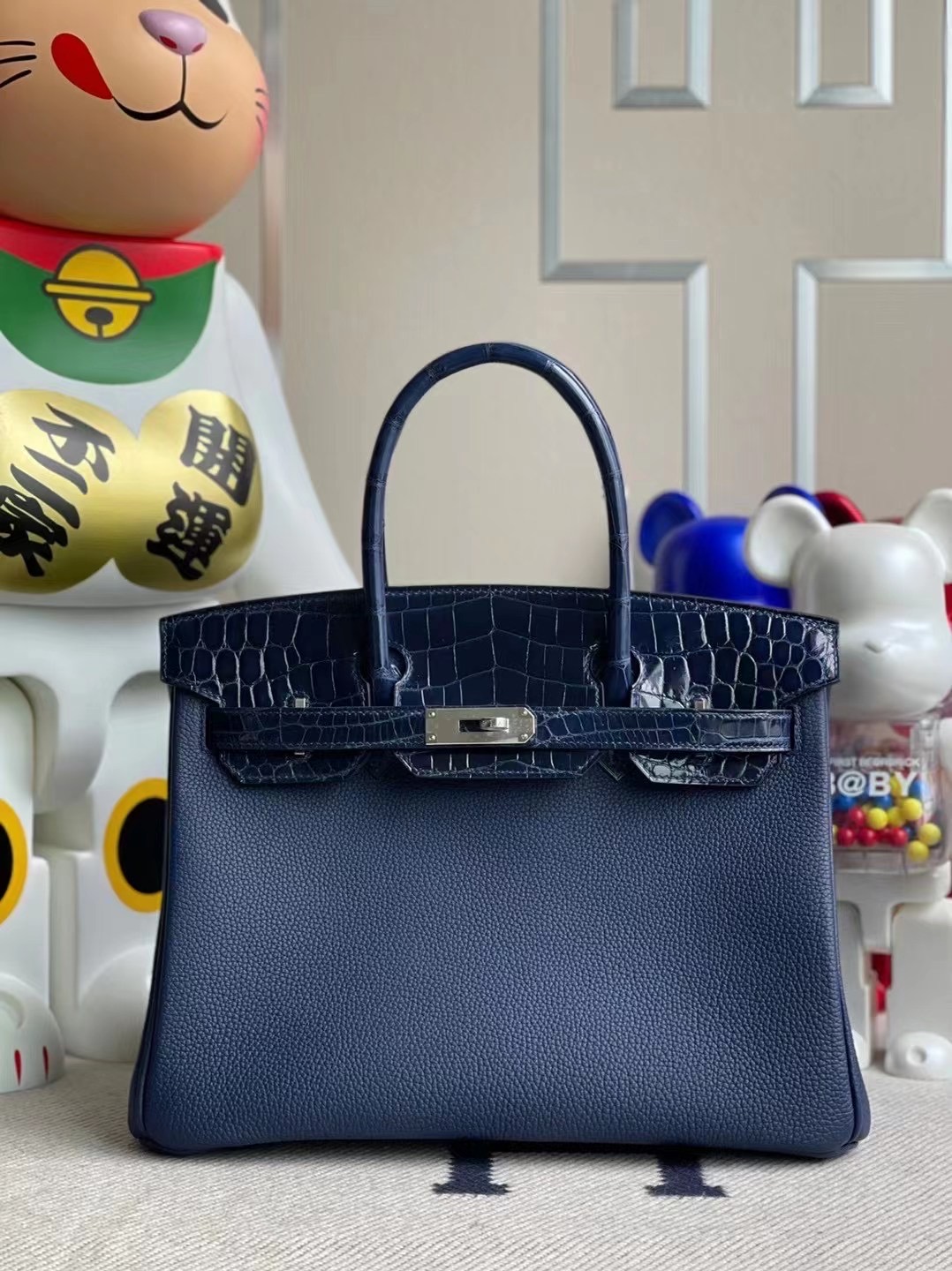 愛馬仕鉑金包30寸價格 Hermes Birkin 30 Touch 73 Blue Sapphire 寶石藍 銀扣