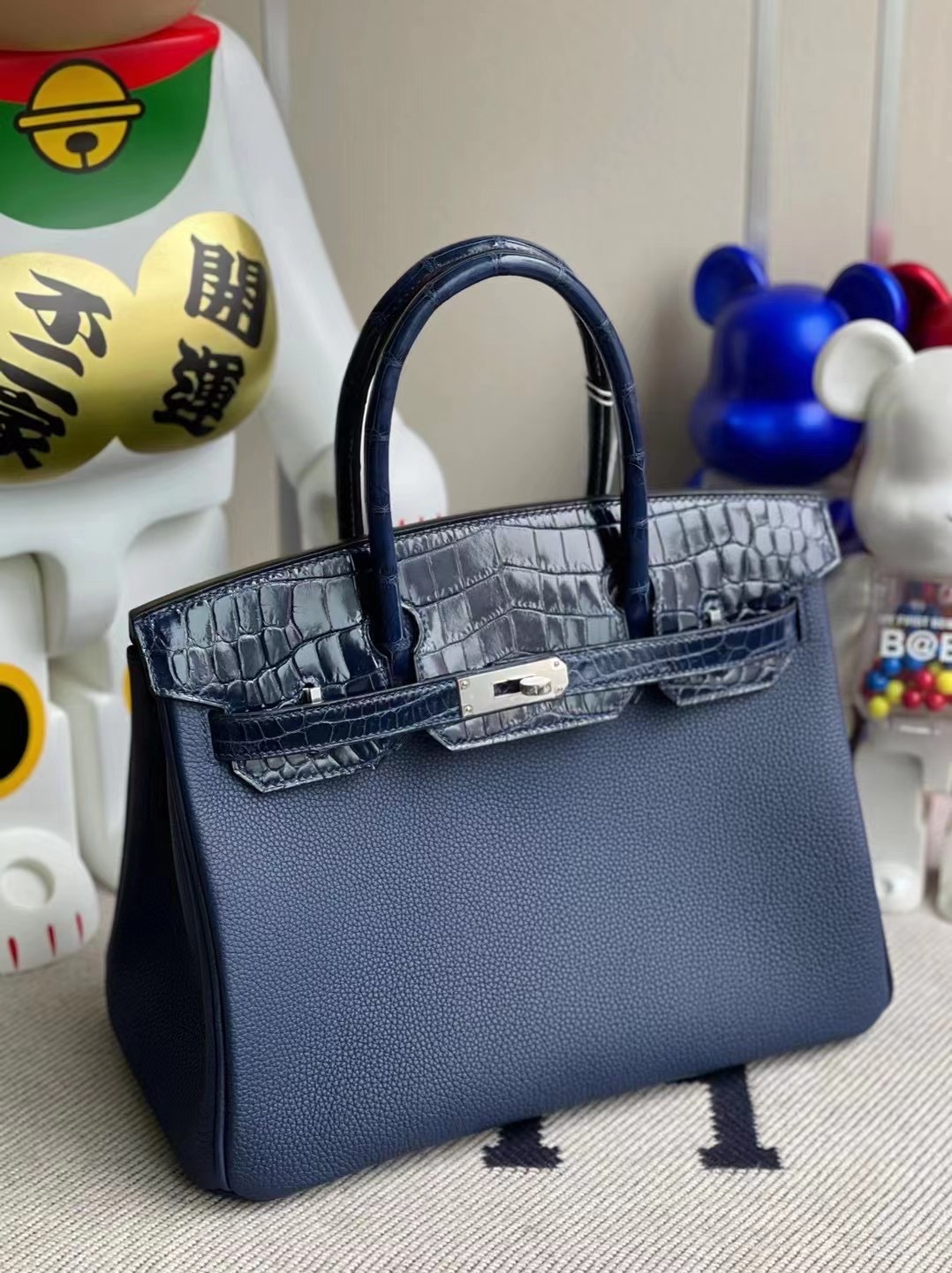 愛馬仕鉑金包30寸價格 Hermes Birkin 30 Touch 73 Blue Sapphire 寶石藍 銀扣