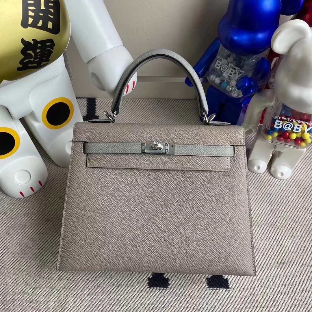 Hermes Kelly 25 Epsom HSS M8 Griss Asphalte 4Z Girls Mouette 馬蹄印 銀扣