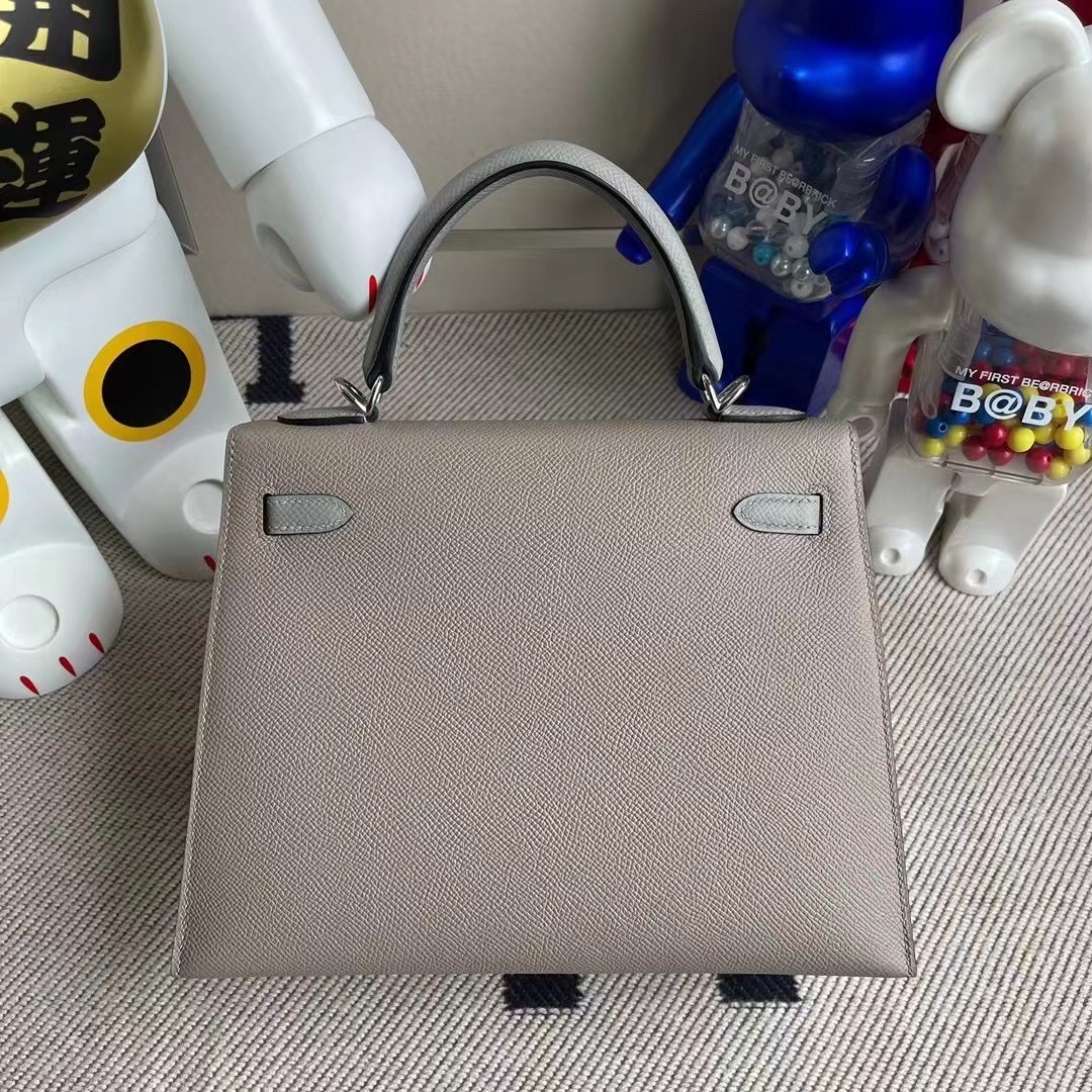 Hermes Kelly 25 Epsom HSS M8 Griss Asphalte 4Z Girls Mouette 馬蹄印 銀扣