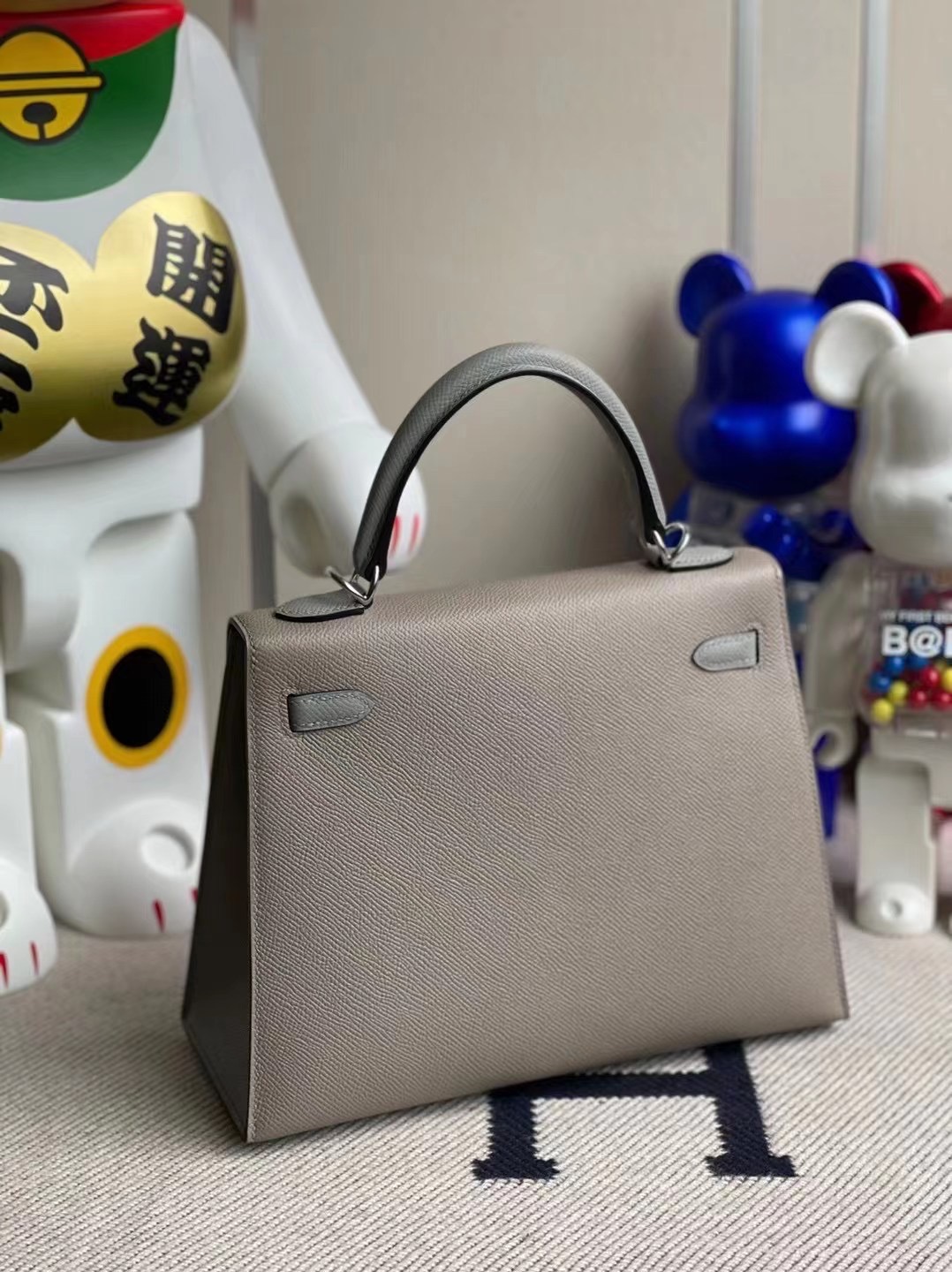 Hermes Kelly 25 Epsom HSS M8 Griss Asphalte 4Z Girls Mouette 馬蹄印 銀扣