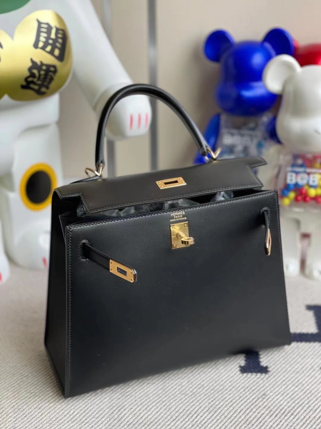 愛馬仕凱莉包25寸官方價格 Hermes Kelly 25cm BOX 89 Black 黑色 金扣