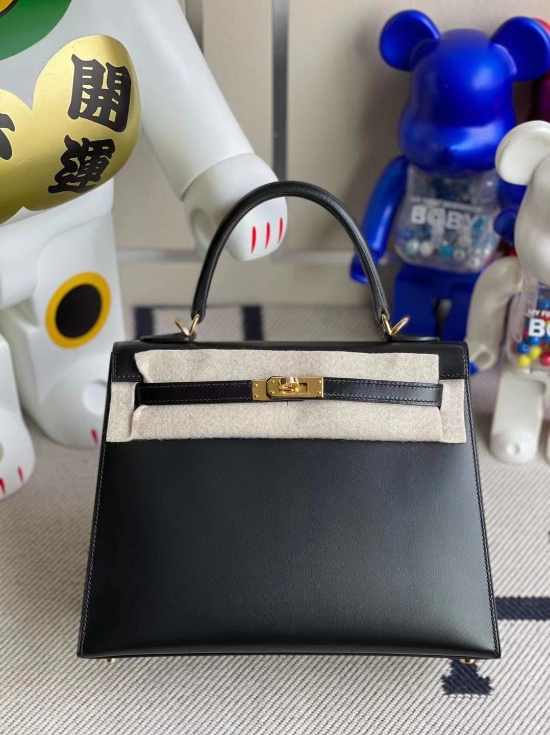 愛馬仕凱莉包25寸官方價格 Hermes Kelly 25cm BOX 89 Black 黑色 金扣