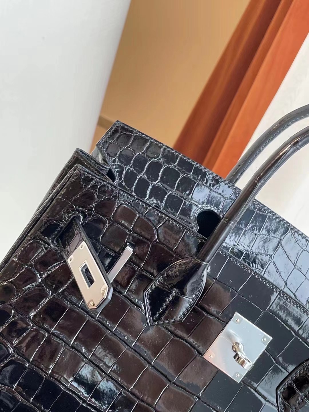 愛馬仕鉑金包30寸價格 Hermes Birkin 30 89 Noir 黑色 亮面兩點尼羅鱷魚