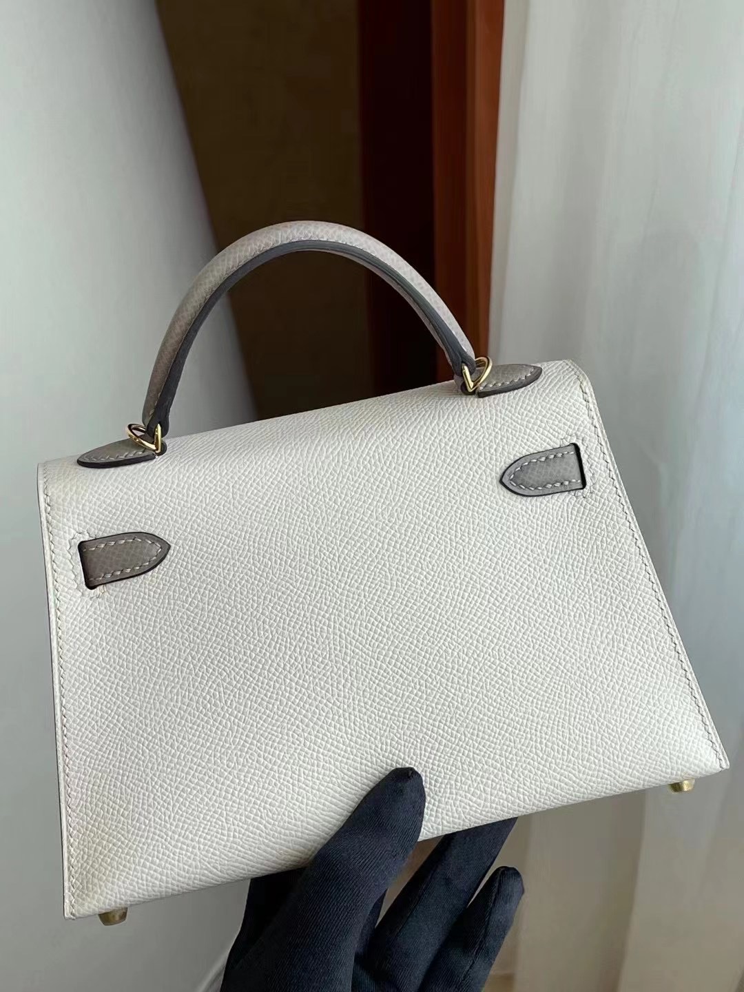 Hermes kelly mini II 2代 Epsom 10 Craie M8 Griss Asphalte 全手工縫製 金扣