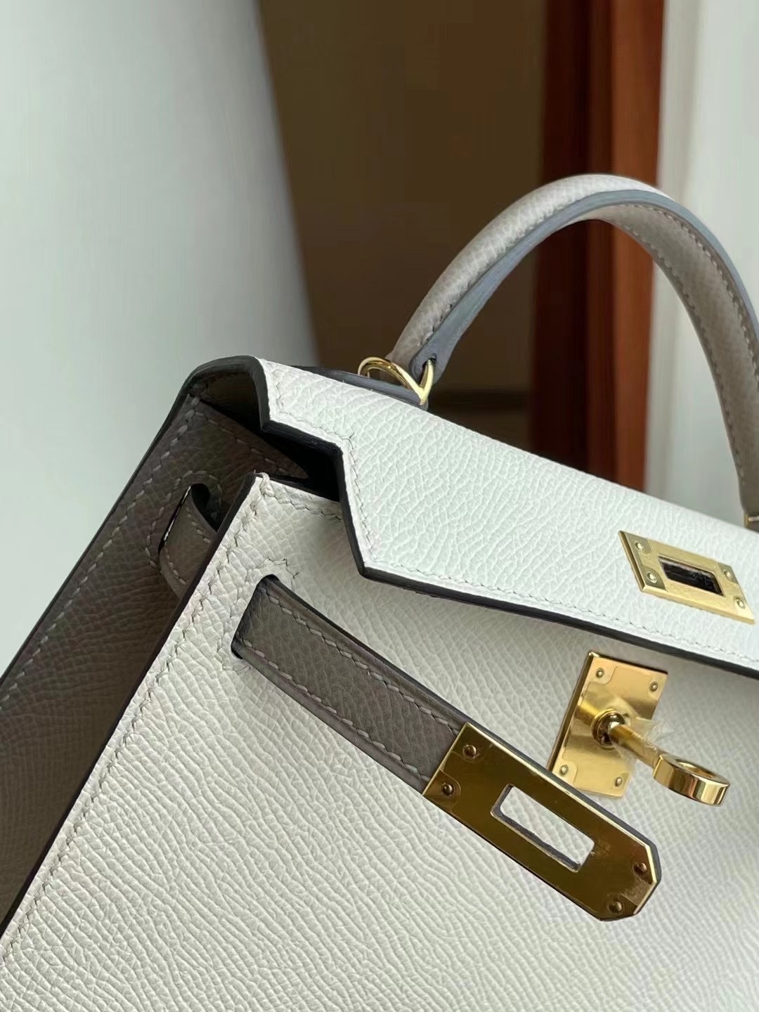 Hermes kelly mini II 2代 Epsom 10 Craie M8 Griss Asphalte 全手工縫製 金扣