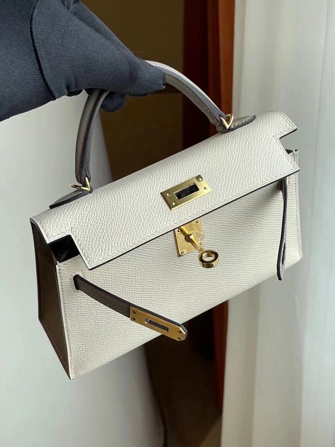 Hermes kelly mini II 2代 Epsom 10 Craie M8 Griss Asphalte 全手工縫製 金扣