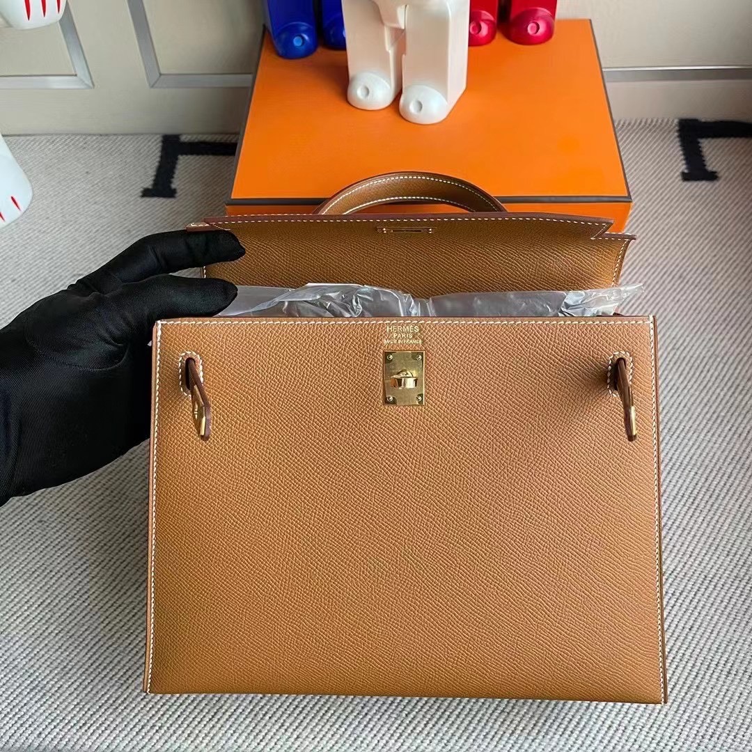 Hong Kong Hermes Kelly 25 Epsom 37 Gold 金棕色 全手工蠟線縫 金扣