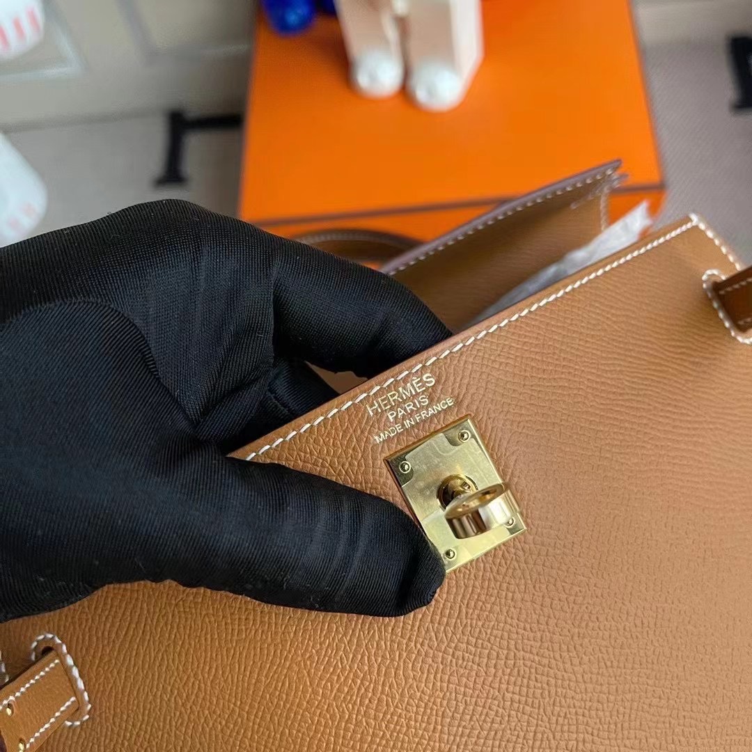 Hong Kong Hermes Kelly 25 Epsom 37 Gold 金棕色 全手工蠟線縫 金扣