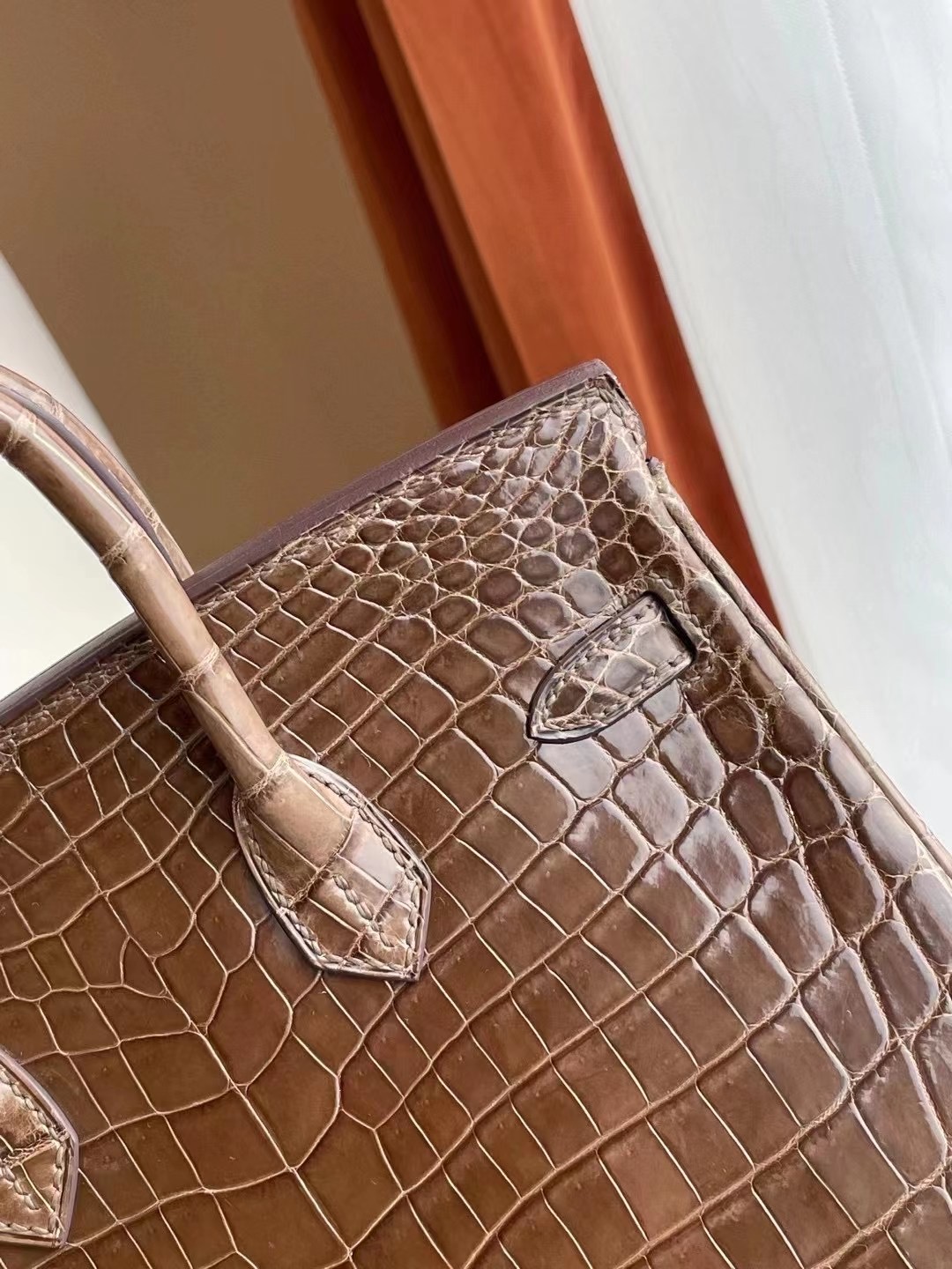 愛馬仕鉑金包25寸價格 Hermes Birkin 25cm 深灰色 金扣 亮面尼羅鱷魚