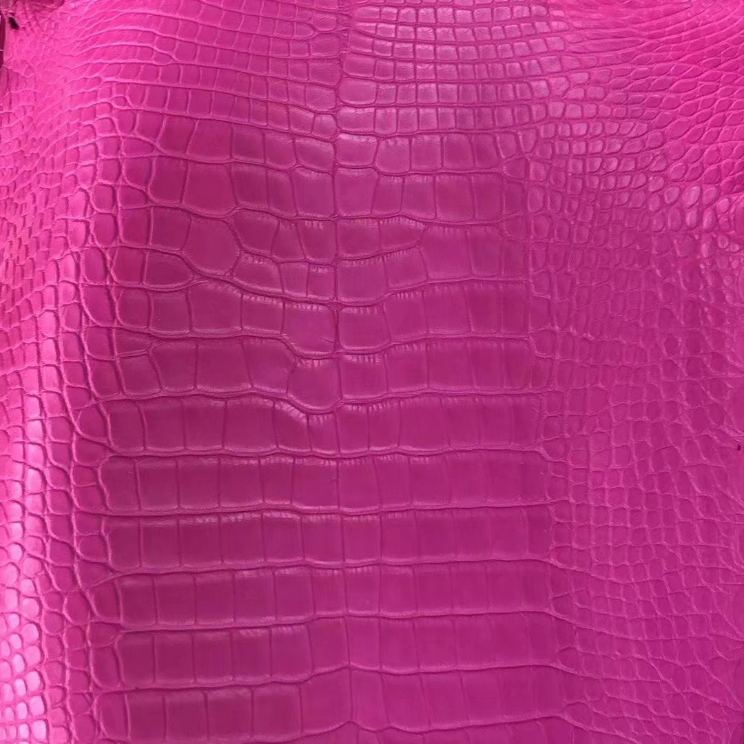 Hermes 5R Rose Shocking 熒光粉色 Matte alligator crocodile 霧面美洲鱷魚