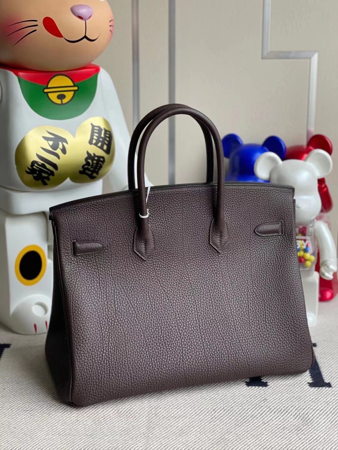 愛馬仕鉑金包官網價格 Hermes Birkin 35 Togo 46 Ebene 烏木色 銀扣