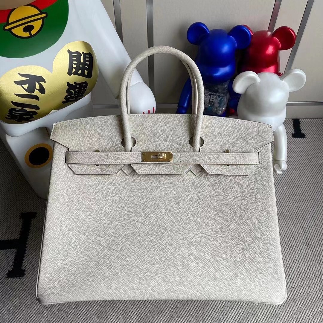 愛馬仕鉑金包30的價格 Hermes Birkin 35 Epsom CC10 奶昔白 Craie 金扣