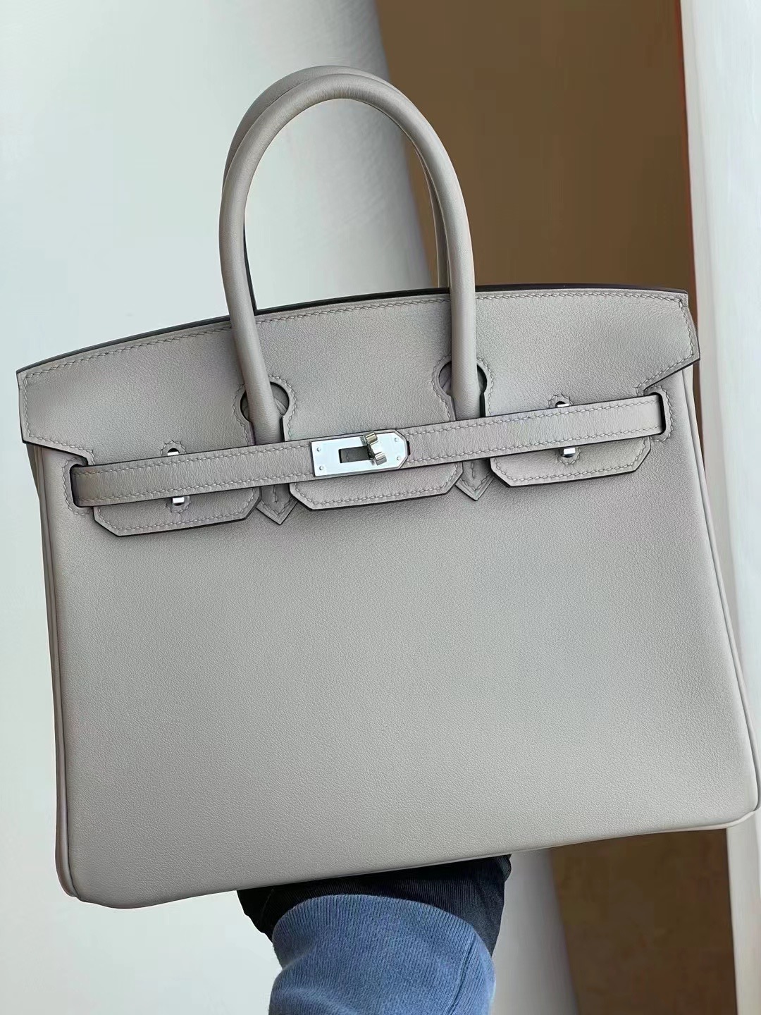 愛馬仕鉑金包25寸價格 Hermes Birkin 25cm Swift M8 瀝青灰 Gris Asphalte 銀扣