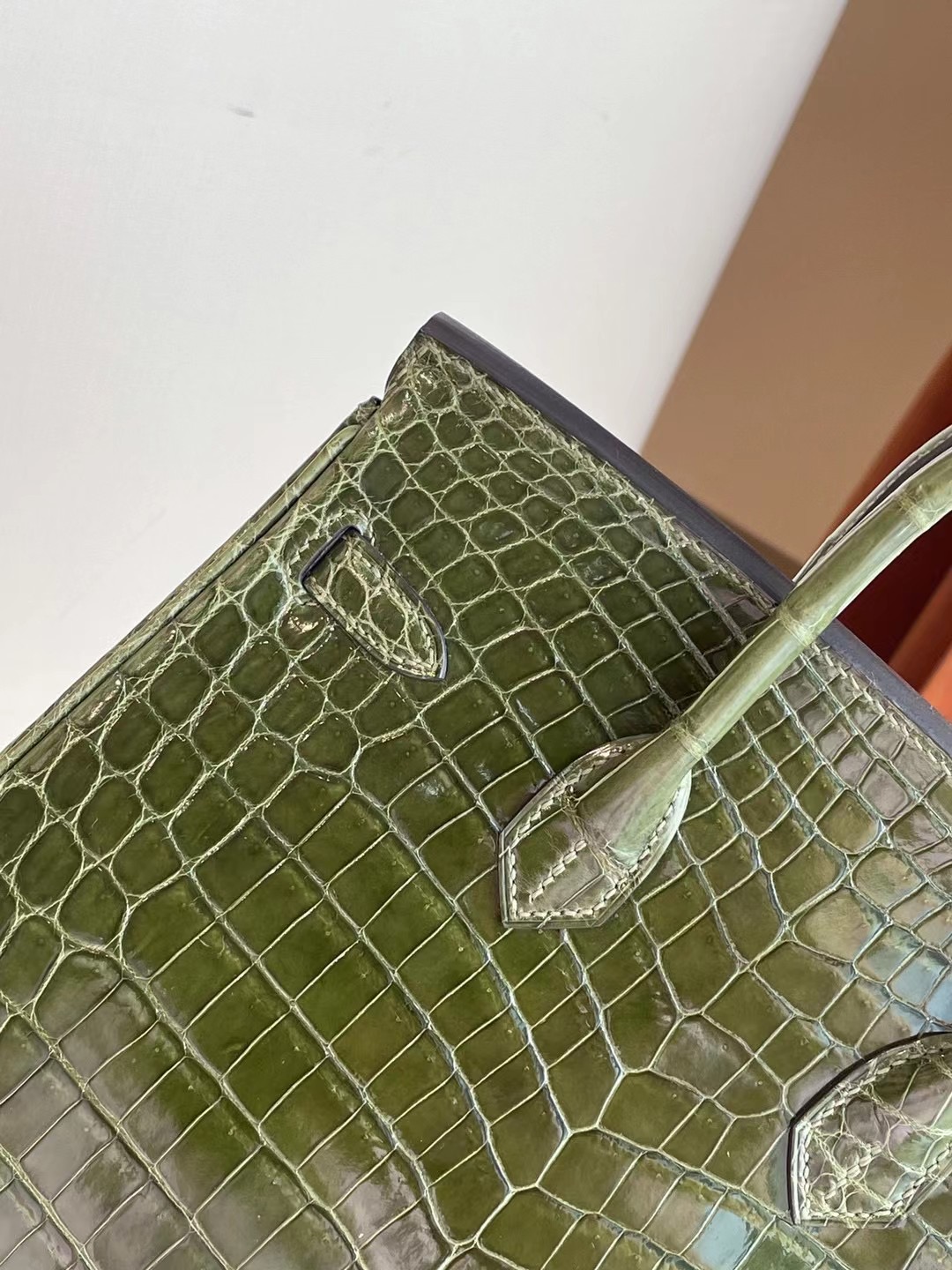 愛馬仕鉑金包25寸專櫃價格 Hermes Birkin 25 6H Olive green 橄欖綠 尼羅鱷魚