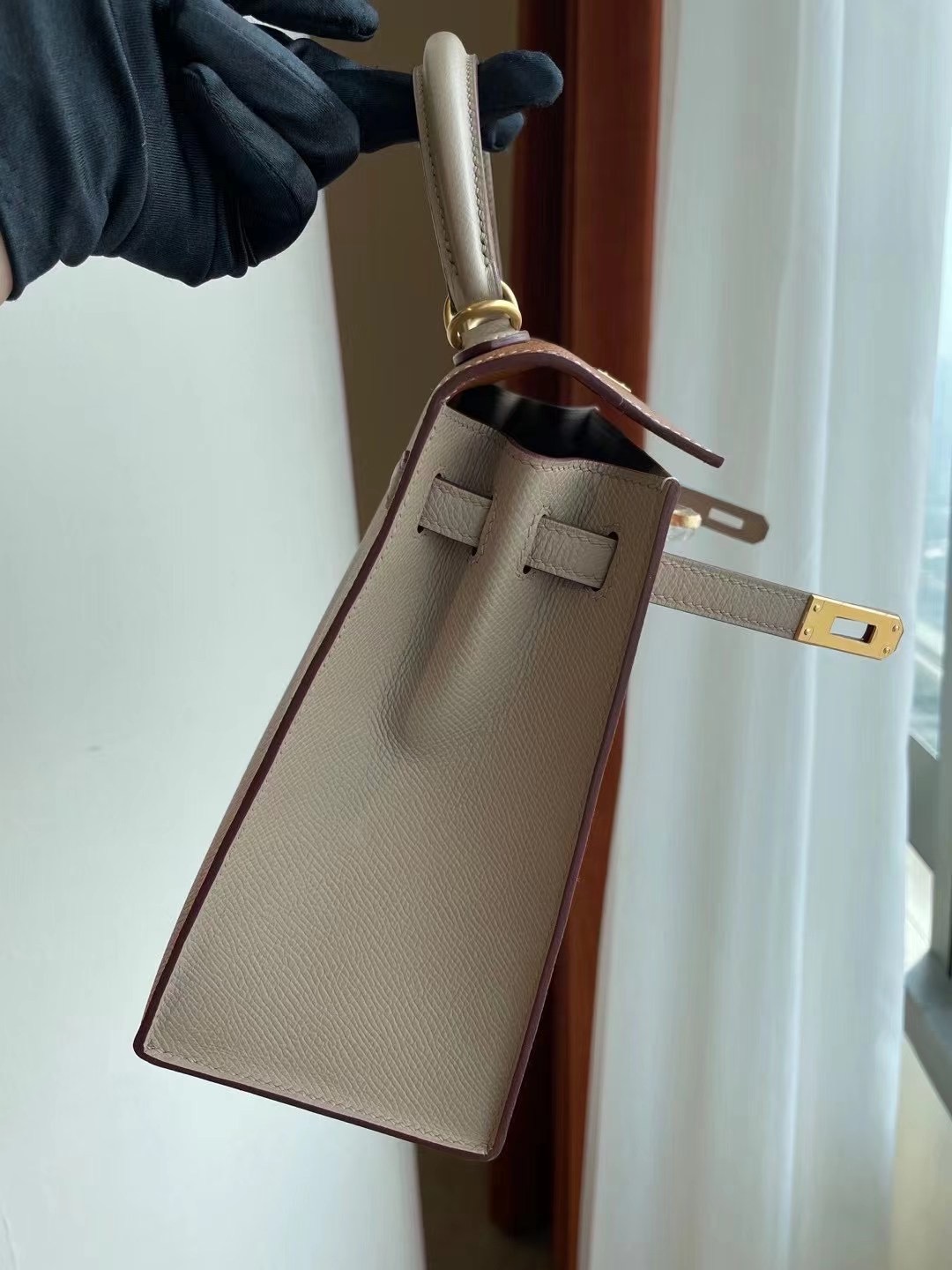 Hermes HSS Kelly 25 Epsom 37 Gold 金棕色 S2 Trench 風衣灰 拉絲金扣